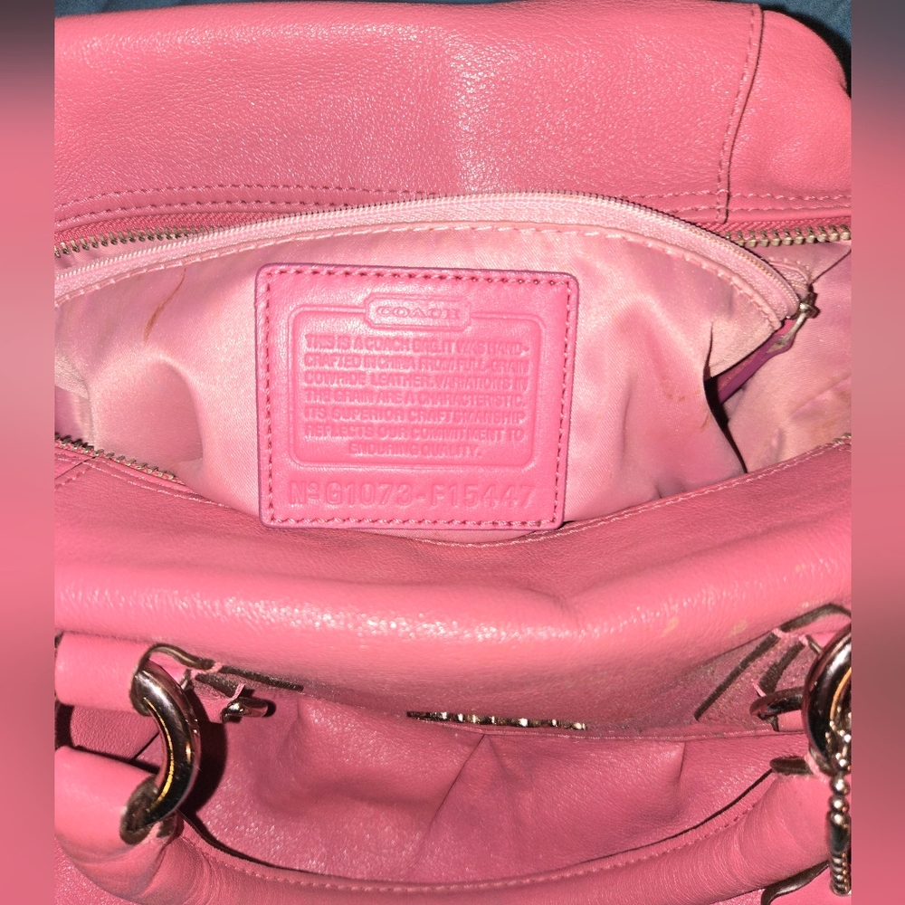Coach of New York Pink Handbag - Picture 6 of 7